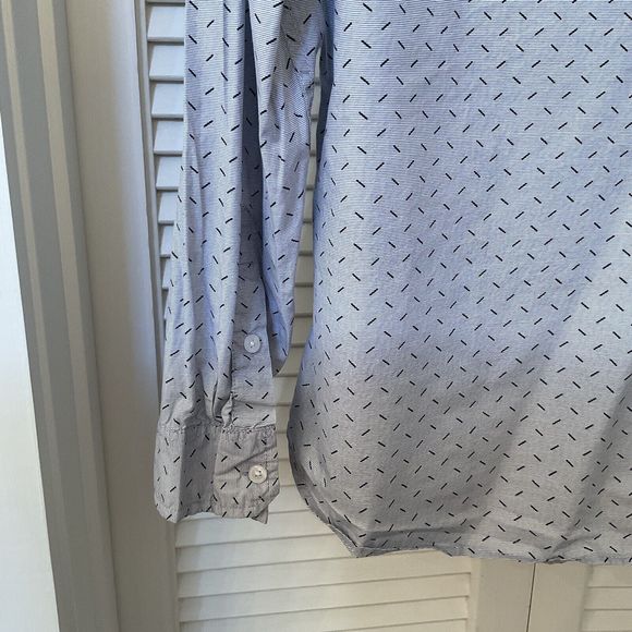 Men’s Native Code Blue Geometric Button Front Cotton Casual Shirt Long Sleeve XL - Picture 9 of 12